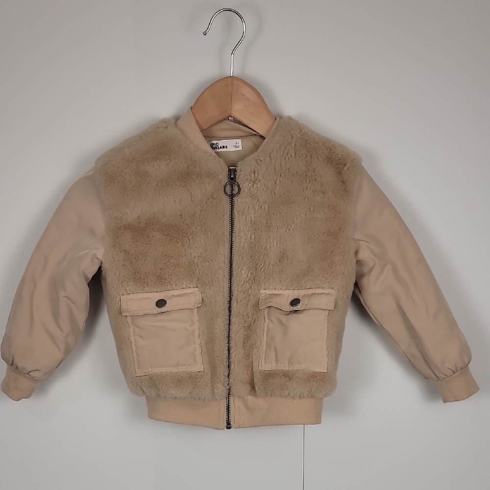 Epic Threads Cozy Tan Faux Fur Kids Jacket